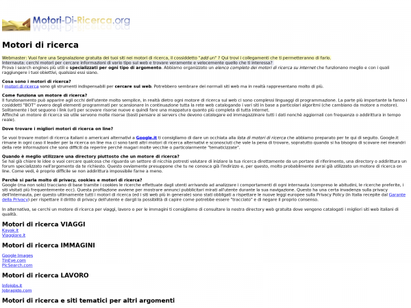 Screenshot motori-di-ricerca.org