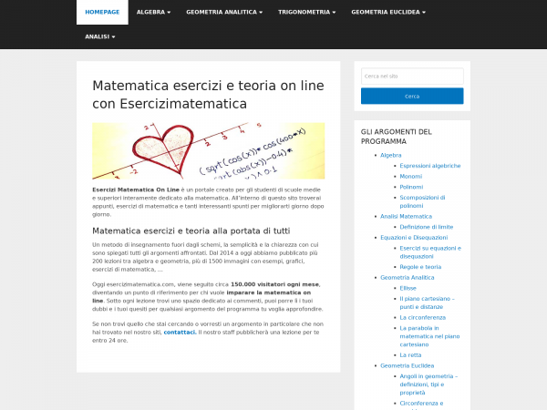 Screenshot esercizimatematica.com
