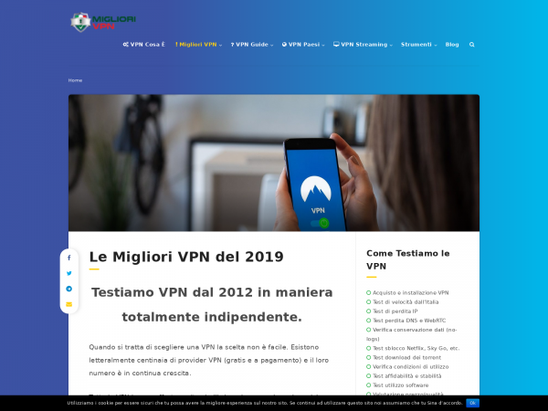 Screenshot migliorivpn.it