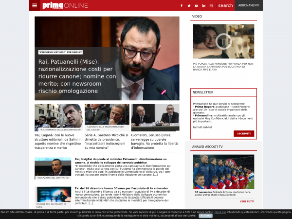 Screenshot primaonline.it