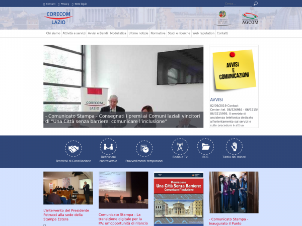 Screenshot corecomlazio.it