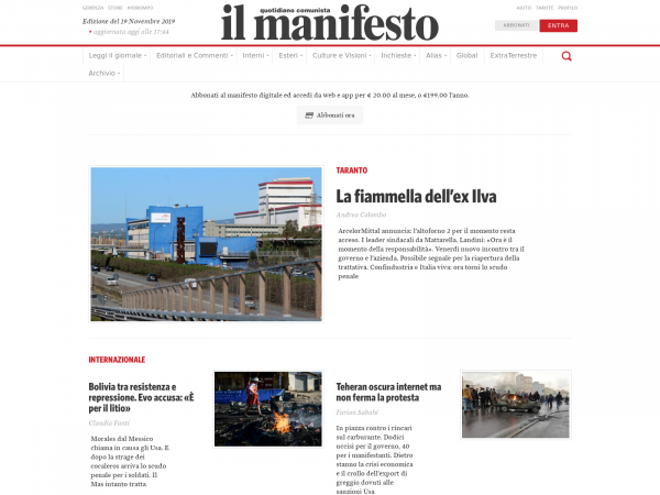 Screenshot ilmanifesto.it