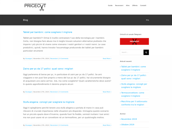 Screenshot pricecut.it