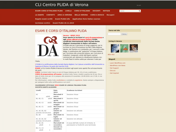 Screenshot veronaplida.it