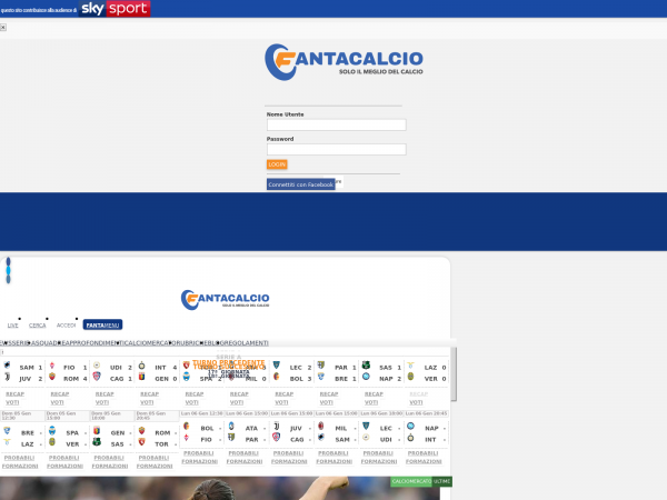 Screenshot fantacalcio.it