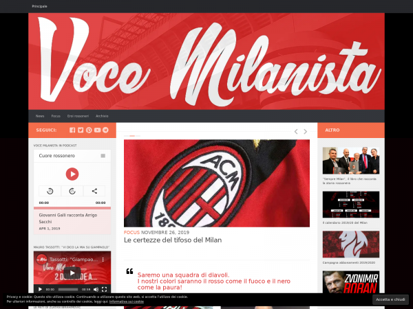 Screenshot vocemilanista.com