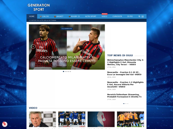 Screenshot generationsport.it