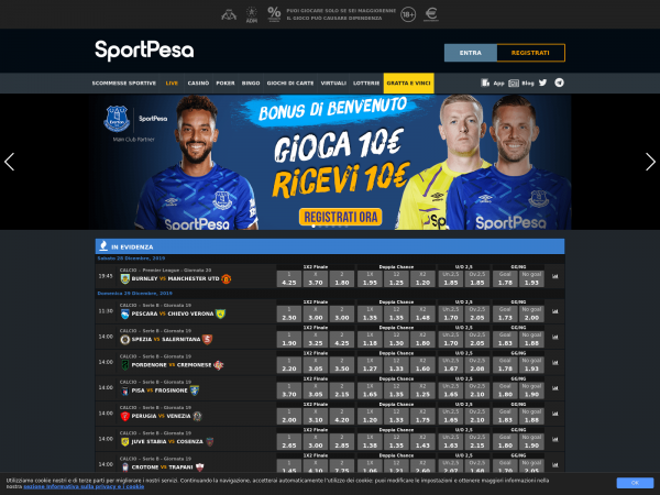 Screenshot sportpesa.it
