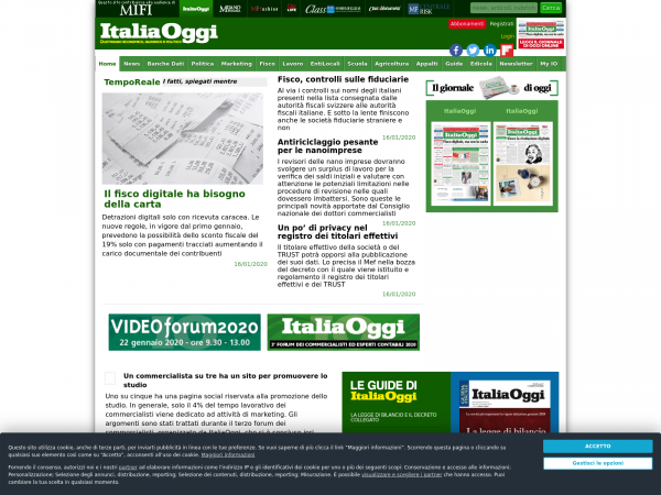 Screenshot italiaoggi.it