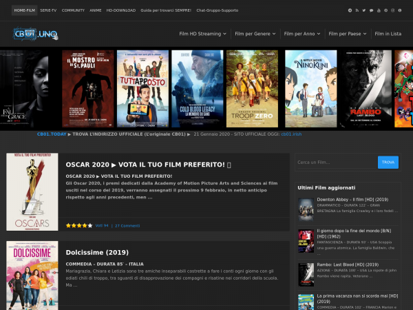 Screenshot cb01.irish