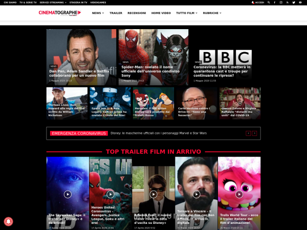 Screenshot cinematographe.it