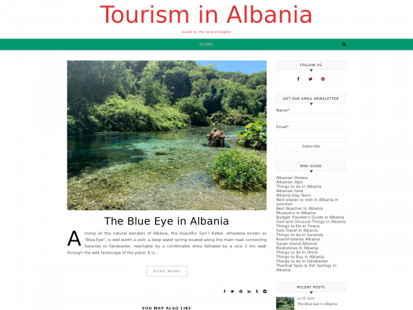 Screenshot tourisminalbania.com