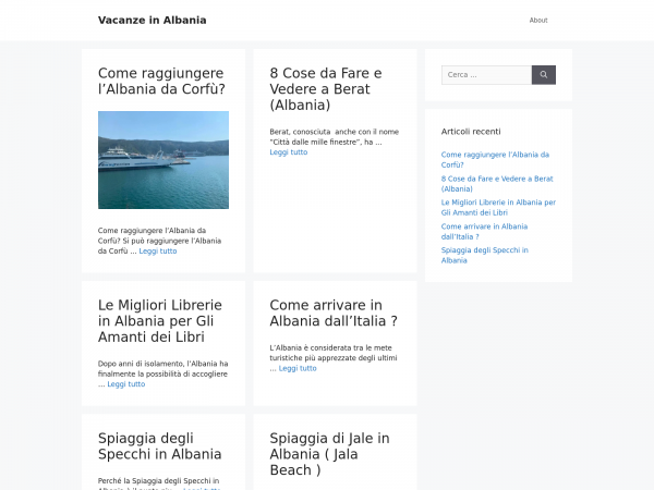 Screenshot vacanzeinalbania.com