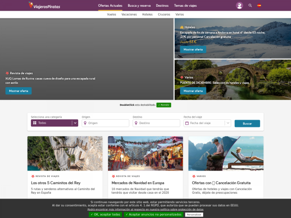 Screenshot viajerospiratas.es
