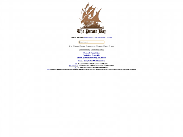 Screenshot pirateproxy.dev