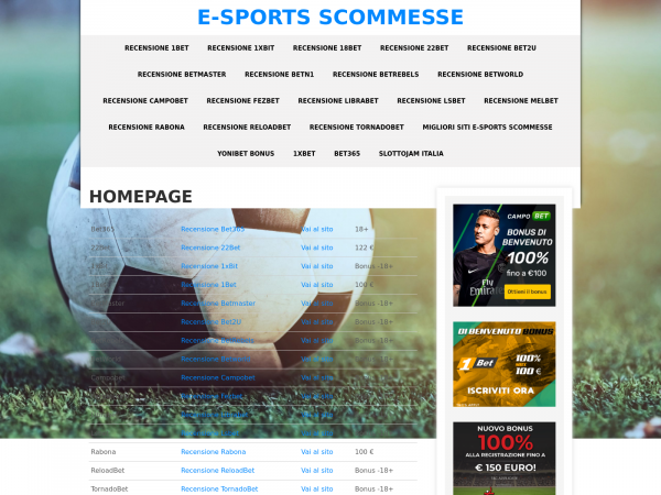 Screenshot esportsscommesse.com