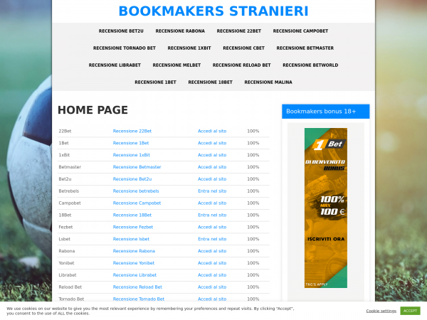 Screenshot bookmakersstranieri.info