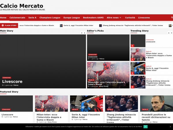 Screenshot newscalciomercato.eu