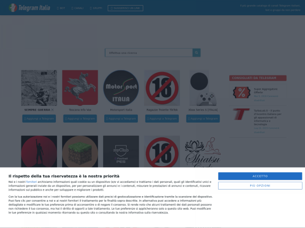 Screenshot telegramitalia.it