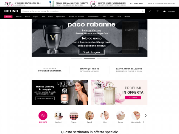 Screenshot notino.it