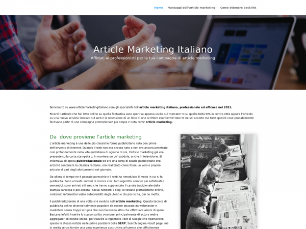 Screenshot articlemarketingitaliano.com